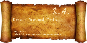 Kresz Annamária névjegykártya